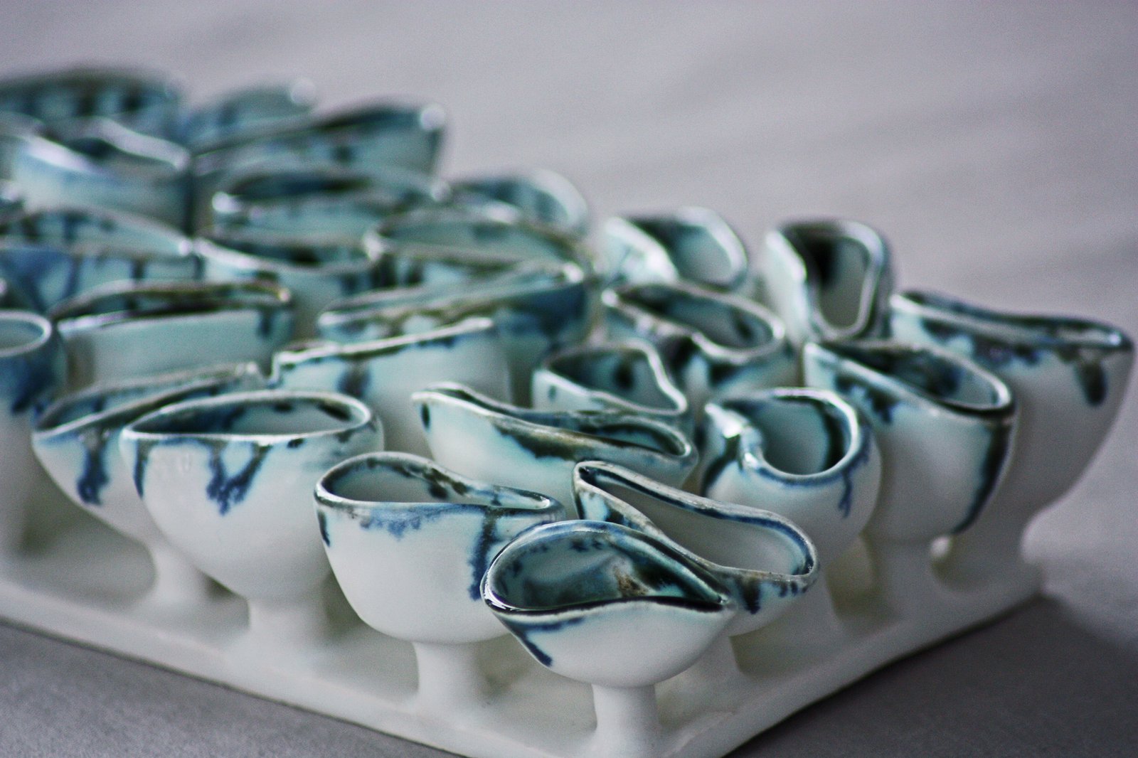 Set of hand-built ceramic bowls