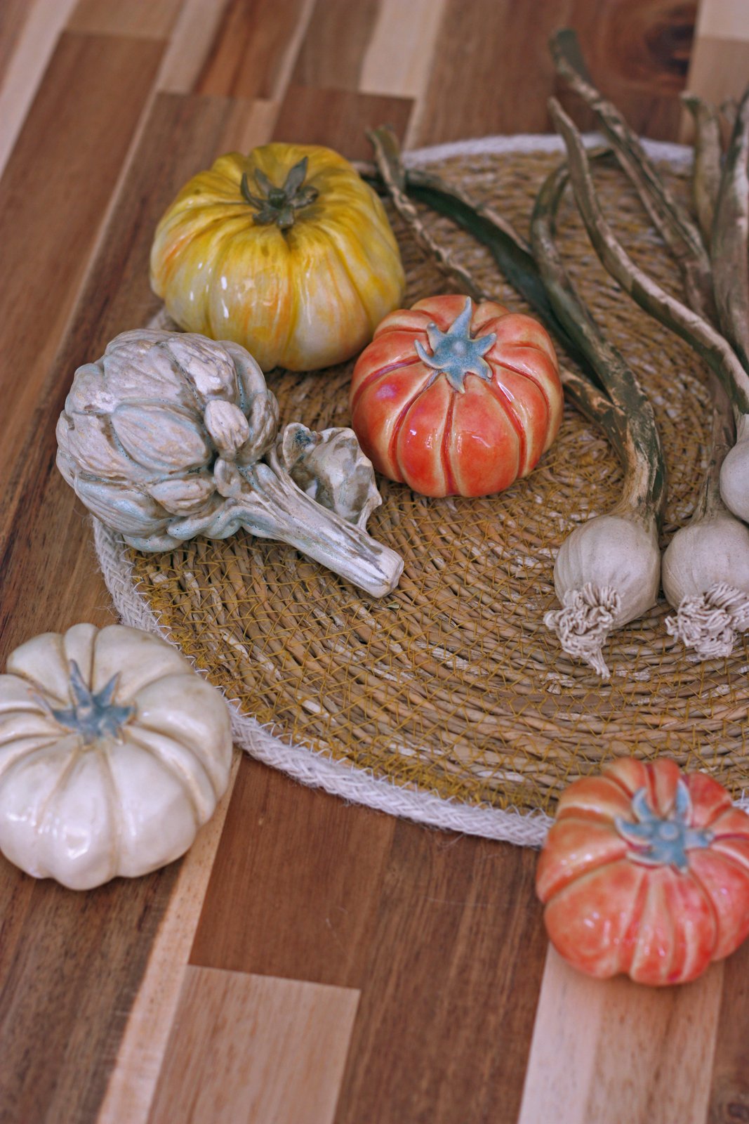 Tall ceramic vessels with contrasting glazes